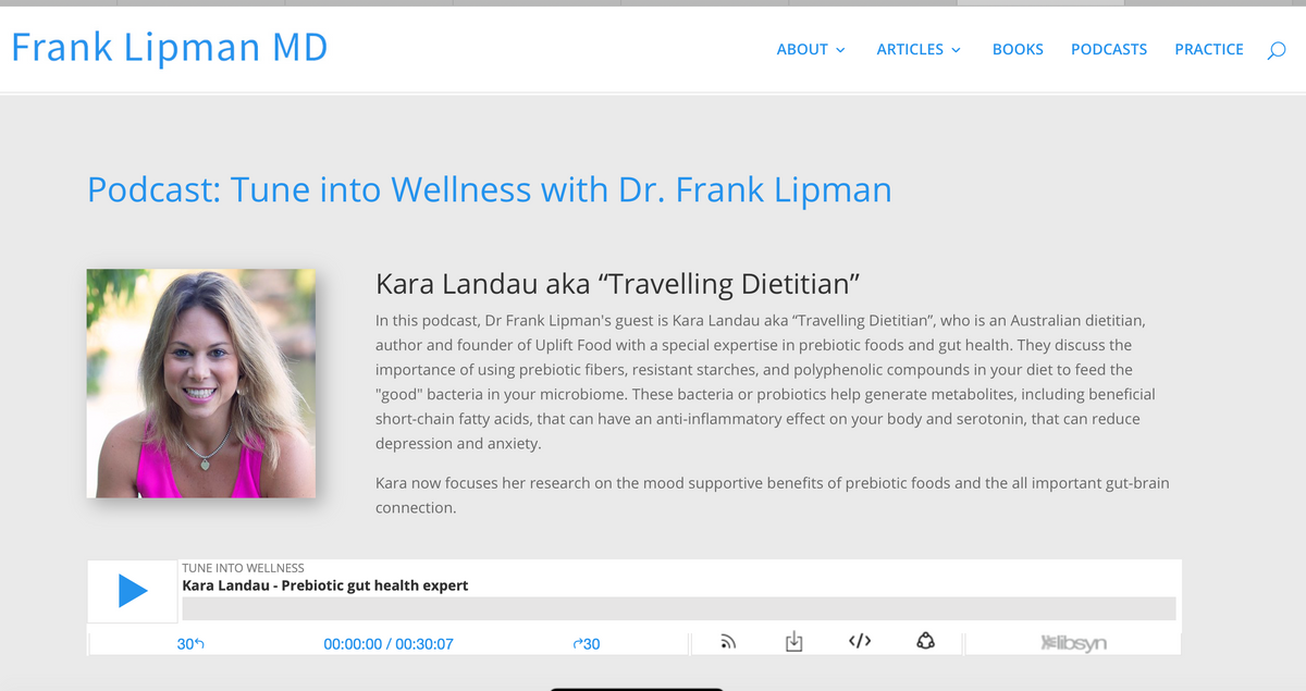 Uplift Foods Kara Landau Prebiotic Interview with Frank Lipman MD