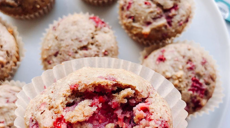 Prebiotic Fiber Lemon Raspberry Muffins