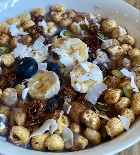 Uplifting Prebiotic-Fiber Blueberry Smoothie Bowl!