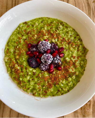 Prebiotic-Fiber Spinach Flaxseed Oatmeal