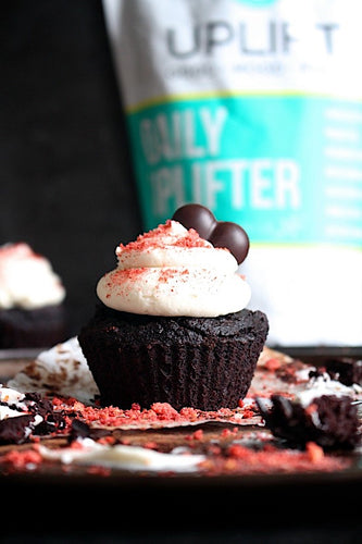 Gut Happy Valentine's Day Prebiotic-Fiber Brownie Cupcakes!