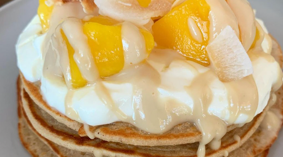 Prebiotic Fiber Mango Pancake Stack