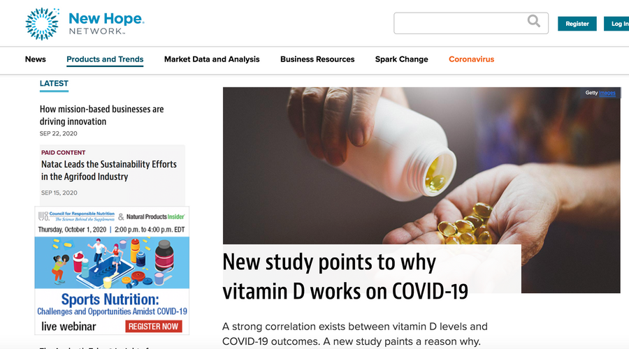 Vitamin D to reduce severity of Covid-19!