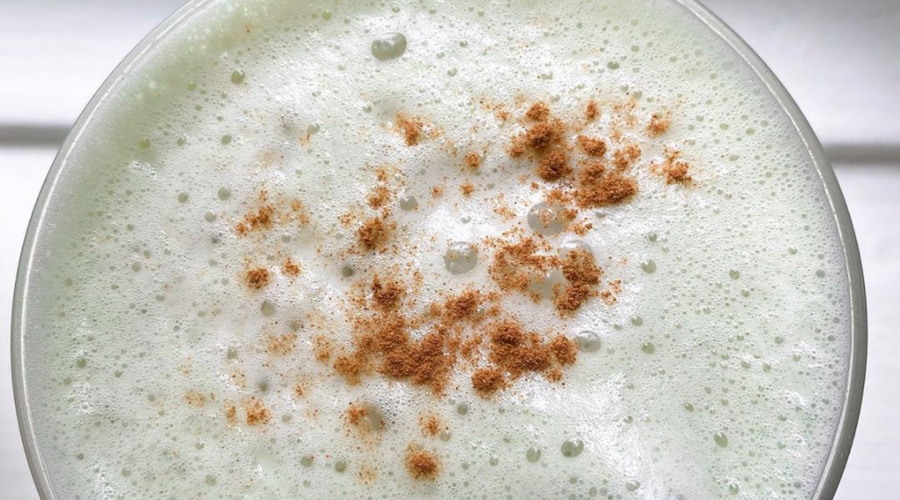 Prebiotic Fiber Blueberry Lavender Matcha Latte
