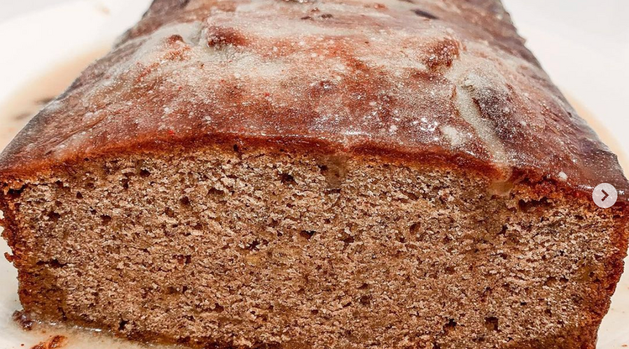 Prebiotic Fiber Vegan Banana Bread with lemon icing