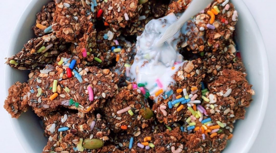 Prebiotic Fiber Chewy Birthday Cake Granola