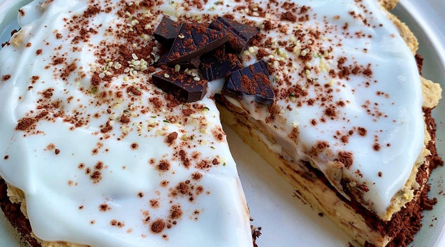 Prebiotic-Fiber Chickpea Cookie Dough Cheesecake!
