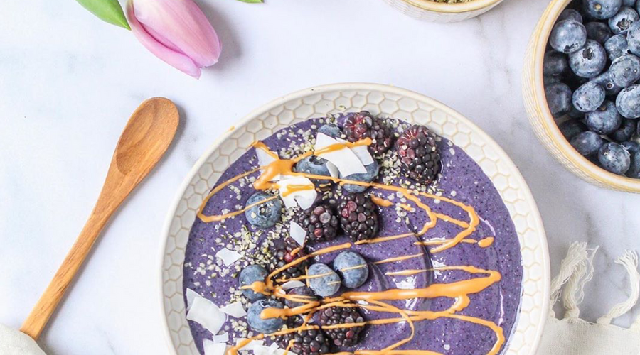 Blueberry & Banana Prebiotic-Fiber Smoothie Bowl!