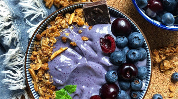 Prebiotic-Fiber Blueberry & Cherry-Vanilla Smoothie Bowl!