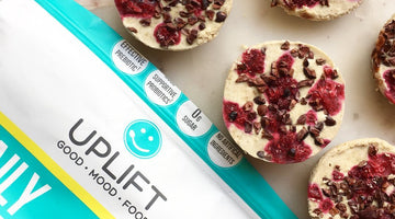 Gut Happy Vegan Raspberry Prebiotic-Fiber Sundae Snack Bites!