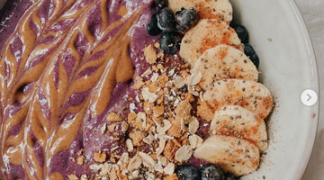 Prebiotic Fiber Blueberry Muffin Smoothie Bowl