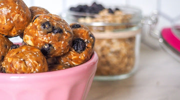 Gut Friendly Prebiotic-Fiber Blueberry Muffin Bliss Balls!
