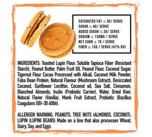Peanut Butter Gut Happy Cookies Prebiotic and Probiotic Fiber Supplement Snack for Digestive Health