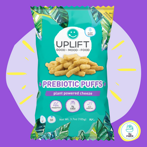 Prebiotic and Probiotic Supplement Snack Puffs with fiber for gut and digestive health