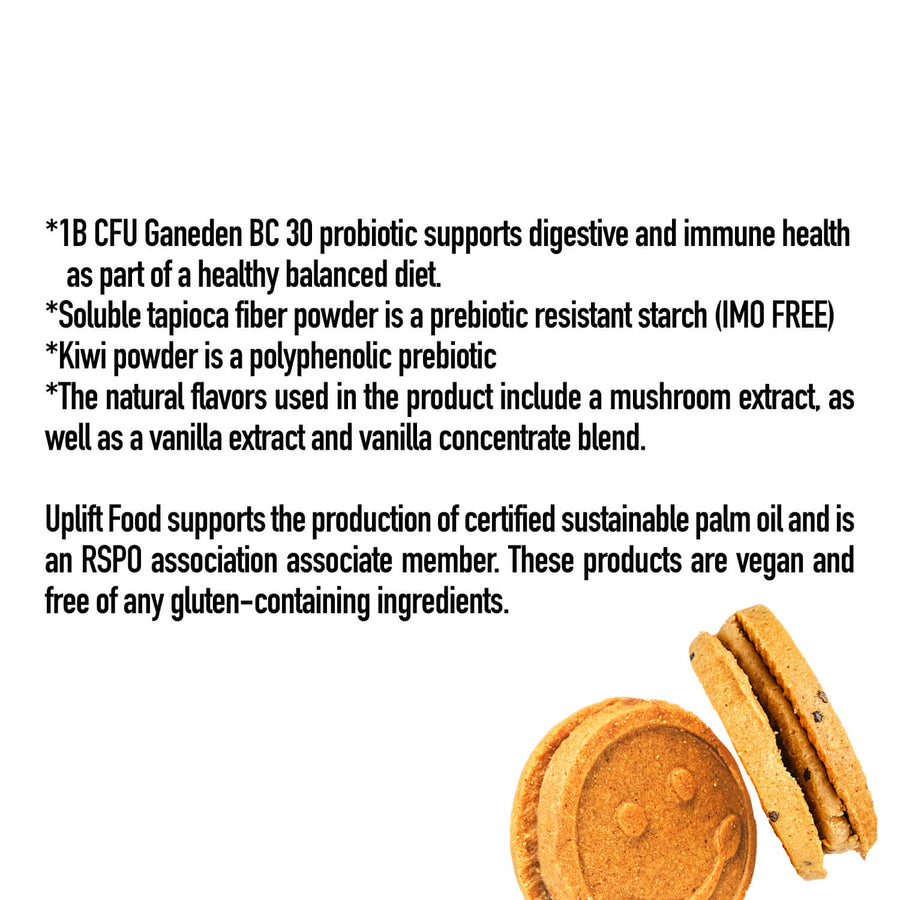 Gut Happy Cookies Prebiotic and Probiotic Fiber Supplement Snack for Digestive Health